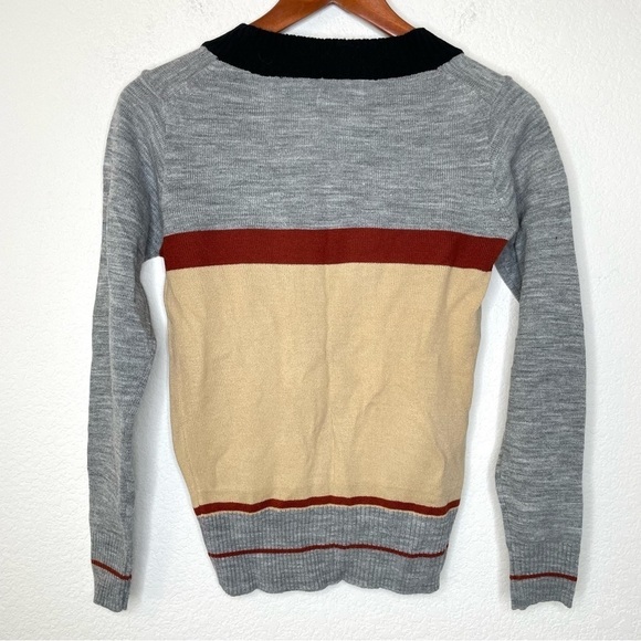 VTG colorblock v neck cardigan sz XS - Picture 4 of 11